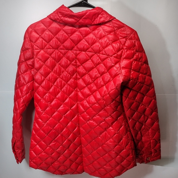 Anne Klein Red Quilted Puffer Coat l Down And Waterfowl Stuffed l - Picture 9 of 9